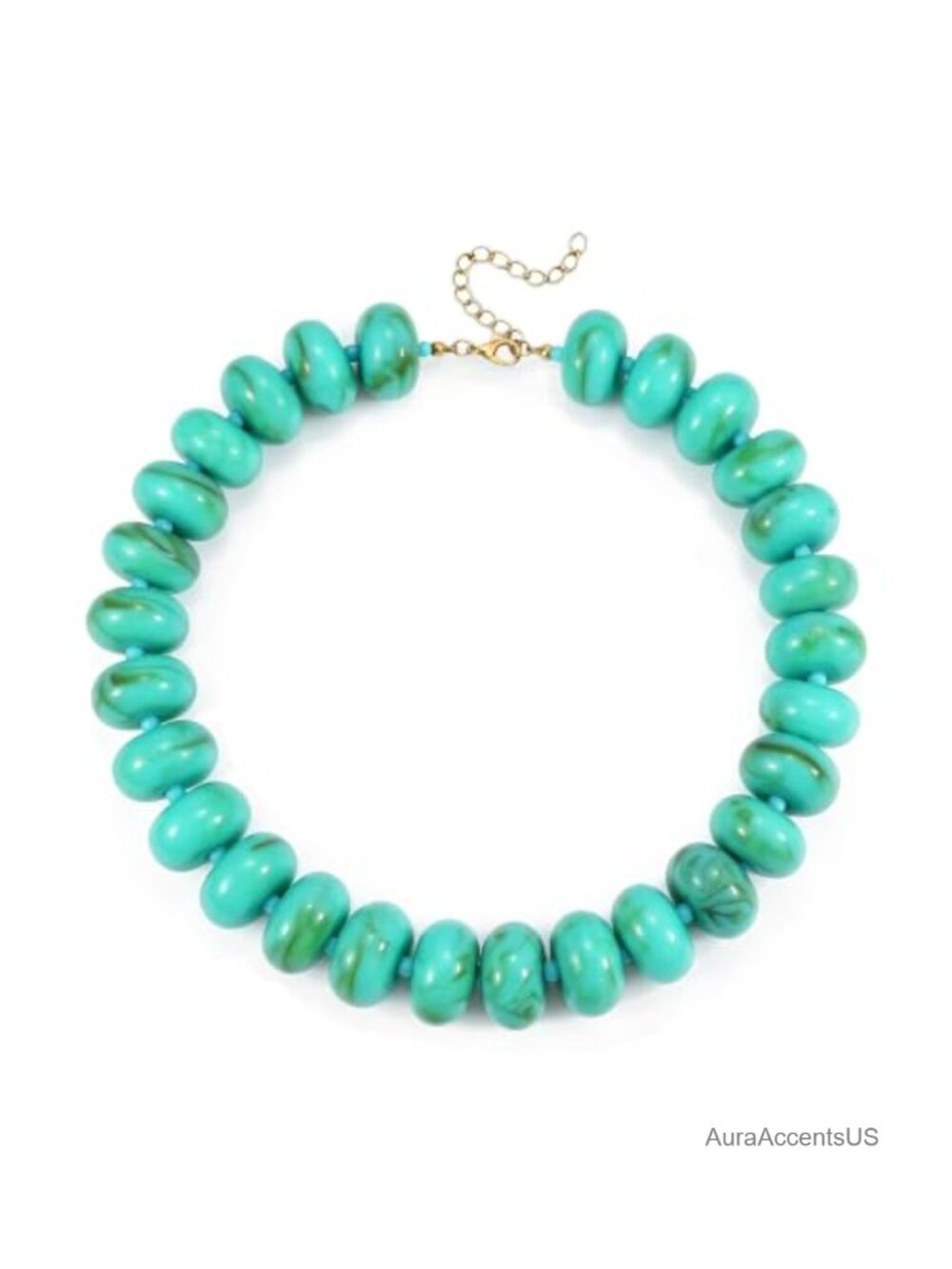 Chunky Resin Beaded Statement Necklace Boho Summer Beach Jewelry